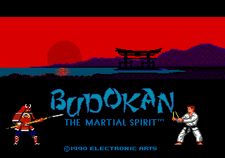 Budokan: The Martial Spirit title screen for Sega Genesis